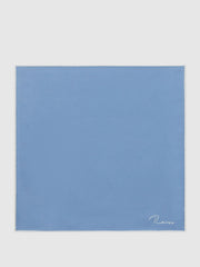 Reiss | Plain Silk Pocket Square in Airforce Blue