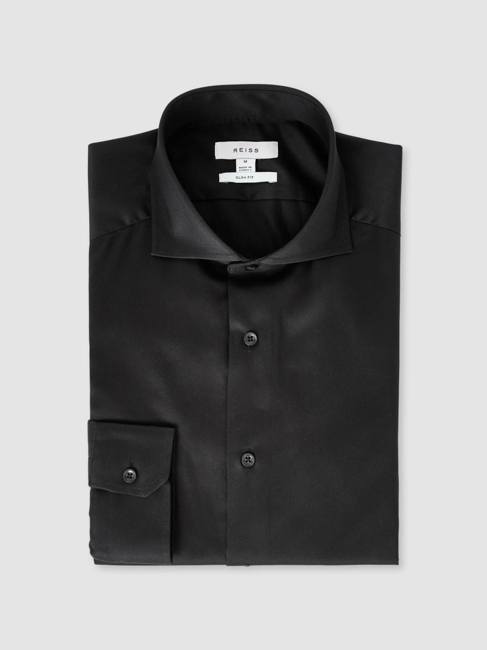 Reiss | Slim Fit Cotton-Twill Two-Fold Shirt Slim-Fit in Black