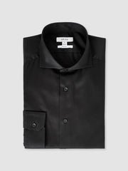 Reiss | Slim Fit Cotton-Twill Two-Fold Shirt Slim-Fit in Black