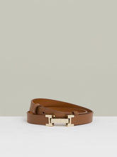 Reiss | Leather Square Hinge Belt in Tan