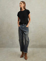 Reiss | Cotton-Jersey Crew Neck T-Shirt in Black