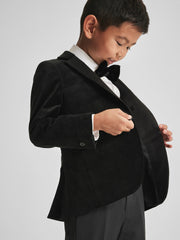 Reiss | 4-9 yrs Single Breasted Velvet Blazer in Black