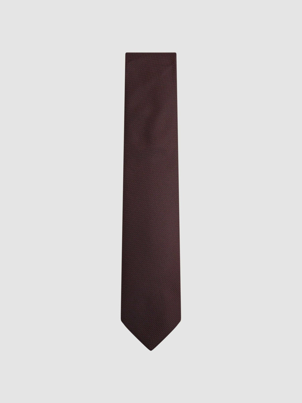 Reiss | Textured Silk Blend Tie in Burgundy