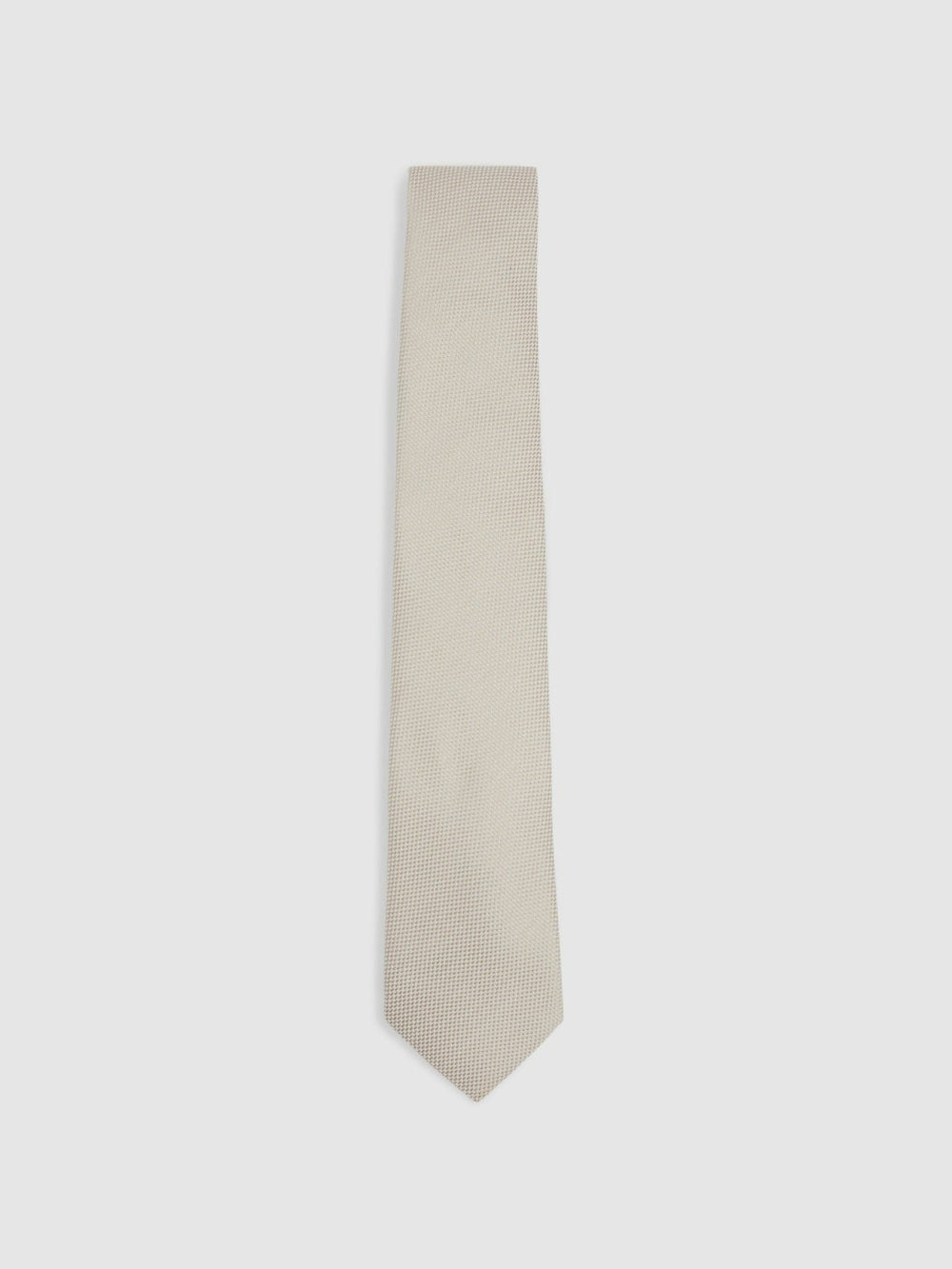 Reiss | Textured Silk Blend Tie in Soft Champagne