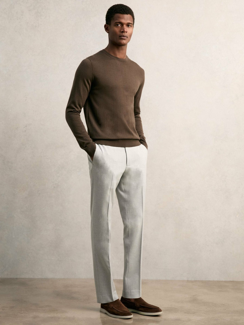Reiss | Slim-Fit Internal-Drawstring Trousers in Grey