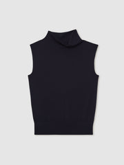 Reiss | Wool Slouched Sleeveless Top in Navy
