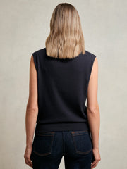Reiss | Wool Slouched Sleeveless Top in Navy