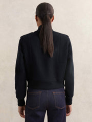 Reiss | Brushed Wool Epaulette Bomber Jacket in Navy