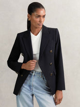 Reiss | Wool-Blend Double-Breasted Blazer in Navy
