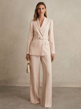 Reiss | Petite Wide-Leg Suit Trousers in Pink
