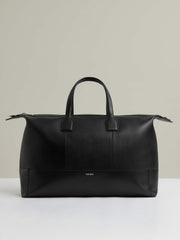 Reiss | Micro-Grain Leather Holdall in Black