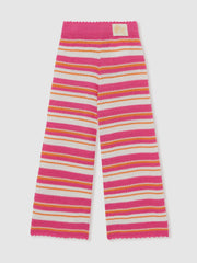 Reiss | 9-13 yrs SmileyWorld Stripe Knit Trousers in Pink