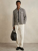 Reiss | Woven Check Twin Pocket Overshirt in Navy/White