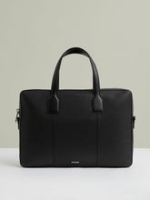 Reiss | Micro-Grain Leather Briefcase in Black