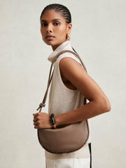 Reiss | Leather Rope Strap Shoulder Bag in Neutral