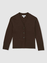 Reiss | 13-14 yrs Wool-Blend Fitted Cardigan With Cashmere in Brown