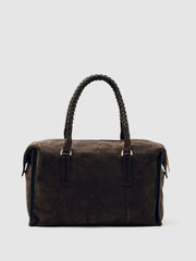 Reiss | Suede Braided-Strap Bowling Bag in Chocolate