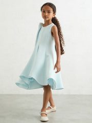 Reiss | 9-13 yrs Flower-Detail Fit-And-Flare Dress in Blue