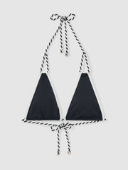 Reiss | Triangle Twist-Strap Bikini Top in Navy/White