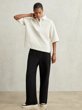 Reiss | Wide-Leg Interlock Drawstring Joggers in Black