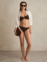 Reiss | High Cut Bikini Bottoms in Chocolate