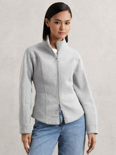 Reiss | Funnel-Neck Zip-Through Sweatshirt in Grey