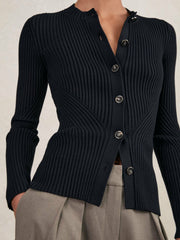 Reiss | Button Front Knit Cardigan in Navy