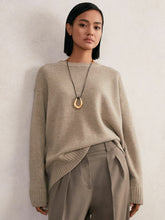 Reiss | Wool-Cashmere Crew-Neck Jumper in Stone