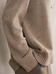 Reiss | Wool-Cashmere Crew-Neck Jumper in Stone