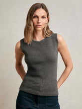 Reiss | Wool-Blend Necklace-Trim Knitted Vest in Charcoal Grey