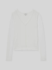 Reiss | Sheer-Detail V-Neck Top in White