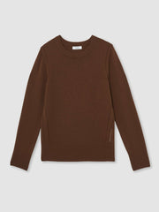 Reiss | Wool-Blend Open-Stitch Jumper with Cashmere in Toffee Brown