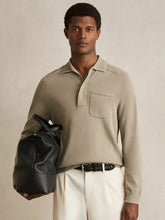 Reiss | Cotton Concealed Placket Polo Shirt in Light Sage Green