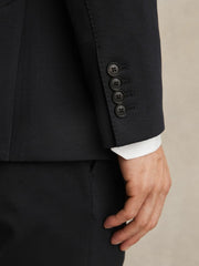 Reiss | Slim-Fit Single-Breasted Jersey Suit Blazer in Navy