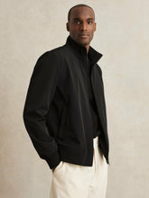 Reiss | Funnel-Neck Technical Jacket in Black