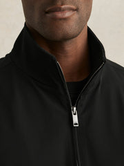 Reiss | Funnel-Neck Technical Jacket in Black