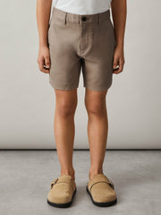 Reiss | 3-9 yrs Cotton Chino Shorts with Stretch in Stone