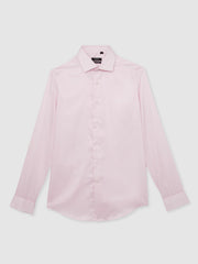 Reiss | Slim Fit Slim-Fit Cotton-Sateen Shirt in Pink