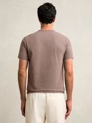Reiss | Stretch-Cotton Crew-Neck T-Shirt in Taupe Brown