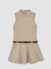 Reiss | 13-14 yrs Drop Waist Belted Sleeveless Dress in Neutral
