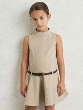 Reiss | 3-9 yrs Drop Waist Belted Sleeveless Dress in Neutral