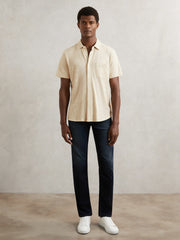 Reiss | Paige Carillo Short Sleeve Shirt in Cream