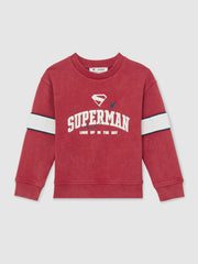 Reiss | 9-13 yrs Superman Cotton Logo Sweatshirt in Red