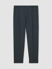 Reiss | Relaxed-Fit Pleated Tapered Trousers in Steel Blue