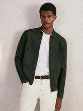 Reiss | Four-Pocket Zip-Through Cardigan in Forest Green