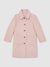 Reiss | 13-14 yrs Wool-Blend Single-Breasted Coat in Pink