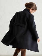 Reiss | Wool-Blend Funnel-Neck Coat in Navy