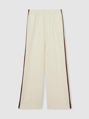 Reiss | Side-Stripe Wide-Leg Trousers in Cream