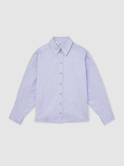 Reiss | Cotton Button Through Oxford Shirt in Blue