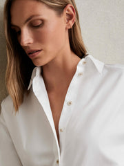 Reiss | Cotton Button Through Oxford Shirt in White